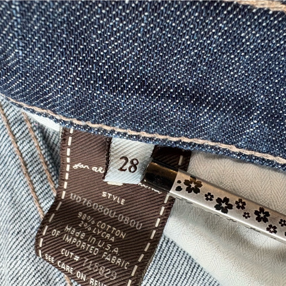 7 For All Mankind Flare Jeans Womens Sz 28 Reg VTG Dark Wash Low Rise Denim Y2K - Picture 10 of 10